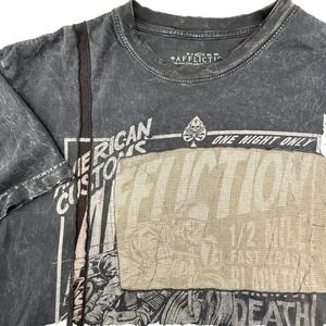 Affliction Men's T-Shirt Large American Customs Patchwork Waffle Distressed Y2K